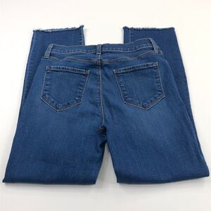 L'Agence High Rise Cropped 26 (Fit 26W 26L) Mid Rise Slim Raw Cut Off Jeans Blue